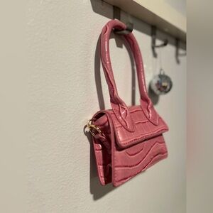 Pink mini bag w/ crossbody strap